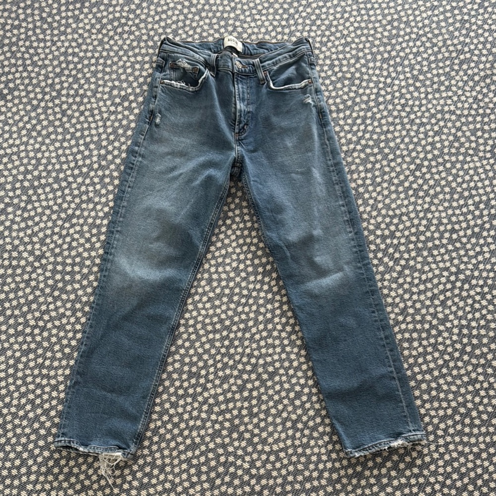 AGOLDE kye straight leg jeans, size 26, distressed